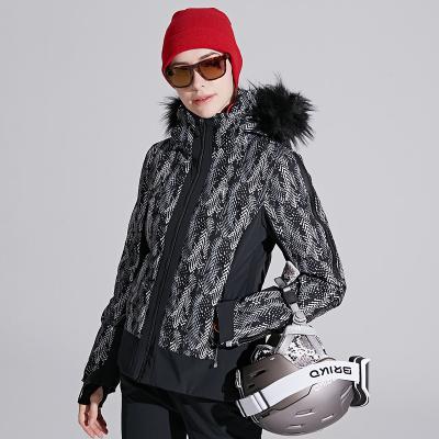 China Women's 4W Printed Strected Ski Jacket Waterproof Windproof High Quality Breathable for sale