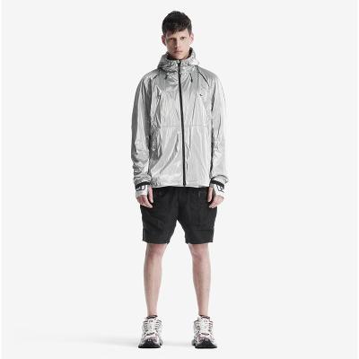 China Wholesale Custom Mens 100% Nylon Sustainable Hoodie Metallic Coated Outdoor Anorak Jacket Men's Casual Anorak Jacket Man for sale