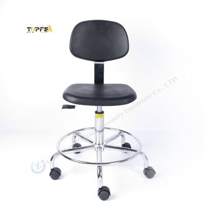 China 350mm Adjustable Pu Foam Chair Laboratory Stool With Foot Ring And Aluminum Alloy Base for sale