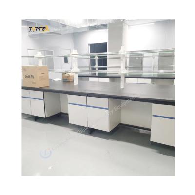 China Customizable Lab Bench / Laboratory Island Bench With White Finish And Load Capacity for sale