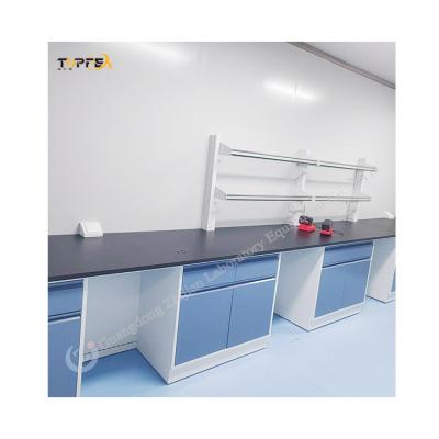 China Educational Institutions Modern Laboratory Wall Bench With Wall-mounted Structure for sale