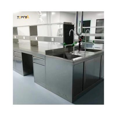 China Silver Stainless Steel Lab Bench Excellent Corrosion-Resistance Easy Maintenance for sale