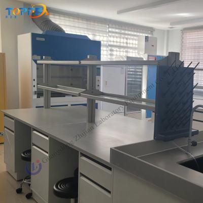 China Capacidade de carga de 200-250 kg Número personalizado de gavetas Banco de ilha de laboratório com alças personalizadas à venda