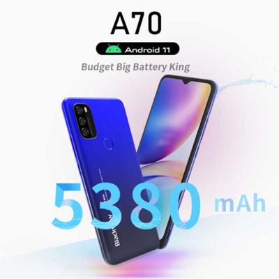 China Dual SIM Card A70 Display Ouad Core Mobile Phone 5380mah 16mp Mobile Phone 3gb 32gb Smartphone Waterdrop for sale