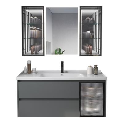 China Modern Under Basin Countertops Simple Smart Built-in Bathroom Cabinet Combination for sale