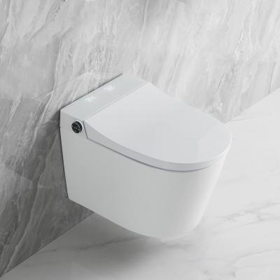 China Double-Flow Porcelain Bathroom One-Piece Toilet Ceramic Wall Hung Toilet White Smart Wait for sale