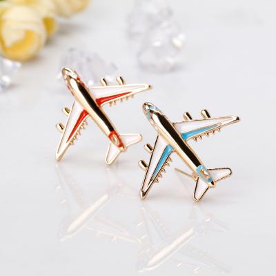 China High Quality Fashionable Cartoon Alloy Airplane Brooch Kids Scarf Clip Brooch Pin Enamel Jewelry for sale