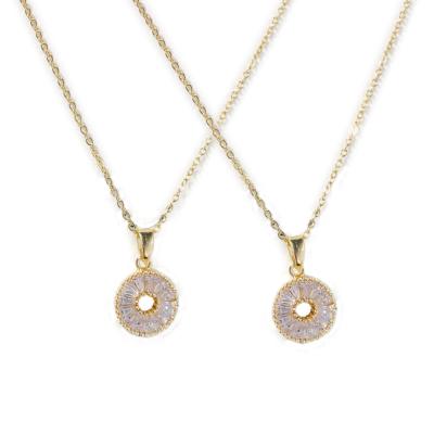 China 2021 new fashion Korean simple ring zircon temperament necklace ladies gold-plated necklace women wild FASHIONABLE pendant necklace for sale