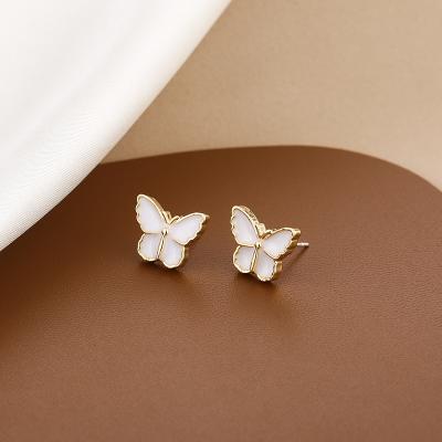 China New Arrival 925 Needle Small Butterfly High Quality Silver Multicolor Stud Earrings Portable Elegant Jewelry Earrings for sale