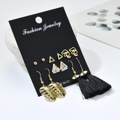 China High Quality New Style Multiple Women's All-match Earrings Small Set Combination Tassel Earrings for sale