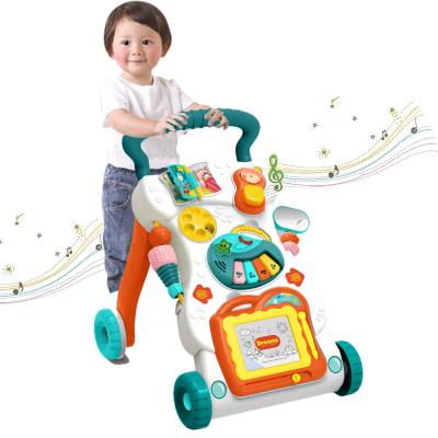 China Multifunctional Hand Toddler Walker Toys 4 in 1 Prevent Rollover Musical Toddler Baby Push Walker Multifunctional Infant Learning Toys for sale