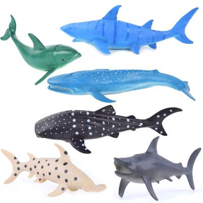 China Hot Selling Solid Vinyl PVC Sea Animal Model Toy 3D Plastic Sea Marine Life Animal Figures PVC Whale Shark Model Toys for sale