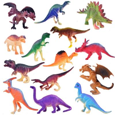 China Wild Animal Models Amazon Wholesale Plastic 14pieces PVC Dinosaur Vinyl Figure Toy For Kids Collection for sale