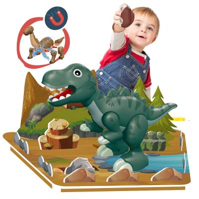 China Customized environmental rompecabezas 3d model scenes assembly magnetic dinosaur building blocks assembling 3d jigsaw puzzle paper toy for sale