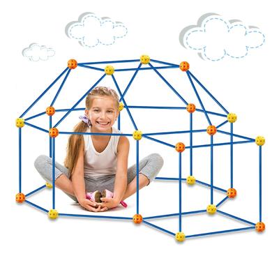 China Connection Diy Building Fort Building Kit Bracket Assemble Breathable Tent Toy For Kids for sale