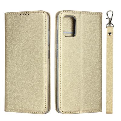 China Luxury Shockproof Silk Pattern PU Leather Flip Wallet Case For Samsung Galaxy A71 With ID Card Slot for sale