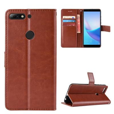 China Luxury Shockproof Wallet Crazy Horse PU Leather Flip Case Cover For Huawei Appreciate 8 / Honor 7C for sale