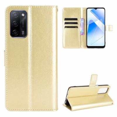 China Luxury PU Leather Shockproof Flip Case Cover For OPPO A55 5G/A53S 5G Wallet Crazy Horse Leather for sale