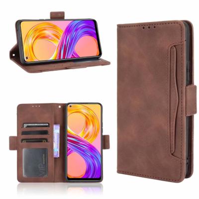 China Multi Card Slot Cattle Bar Leather Case For OPPO Realme 8 4G 100% Perfect Fit for sale