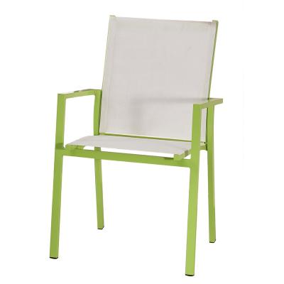 China Eco-Environmently Space Saving Aluminum Stackable Outdoor Patio Dining Chairs for sale