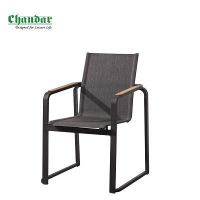 China Eco-freindly Aluminum Mesh Fabric Dining Chair Tuinstoelen Outdoor Furniture for sale