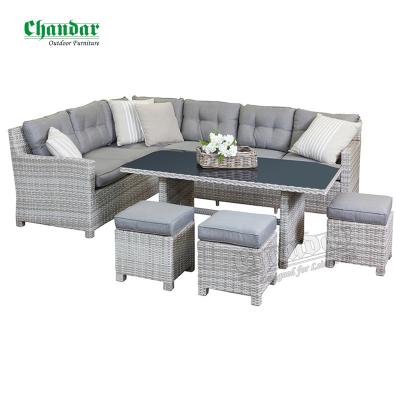 China Modern Popular Outdoor Wicker Furniture Patio Use Resin Sectional Wicker Sofa for sale