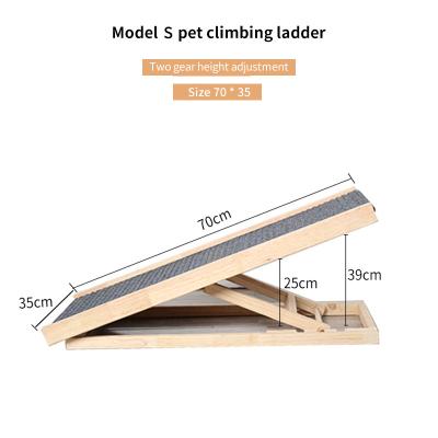 China Wind Sustainable Pet Customized Wooden Dog Cat Ramps 70 Durable Wooden Pet Ladder Stairs Ramp Long for sale