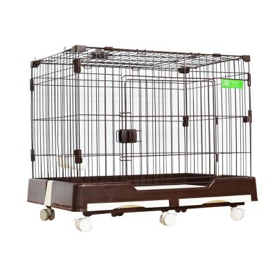 China Breathable Kennel Teddy Small Dog Cat Crate Rabbit Cage Villa Dog Crates 82*57*66 Can Be Moved With Lock Top Can Be Switched for sale