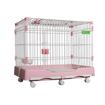 China Small Breathable Room Teddy Dog Cat Cage Rabbit Cage Villa Isolation Fence Dog Cages Metal Settlements for sale