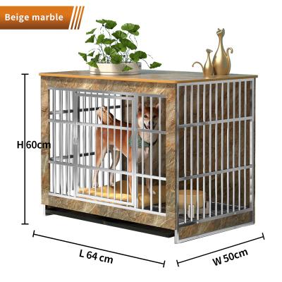 China Viable Dog Cage Wooden Dog Cage Stainless Steel Pet Furniture Kennel Factory Price for sale