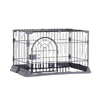 China Viable Fine Quality Stainless Steel Wire Wire PP Plastic Cat Cages With Indoor Pet Cage 75*50*44 for sale