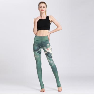 China Power Flex Printing Womens Sport Pants Polyester / Spandex High Strength Composition for sale