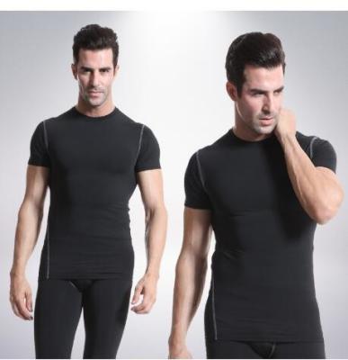 China Quick Drying Mens Short Sleeve Compression Top Customized Color Light Weight for sale