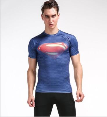 China Fast Recovery Mens Short Sleeve Compression Top 0.2kg PCS Gauge UV Protective for sale