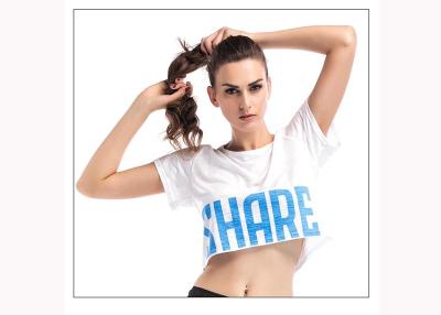 China Breathable Sexy Womens Fitness Clothing T Shirts Computer Knitting Technics for sale