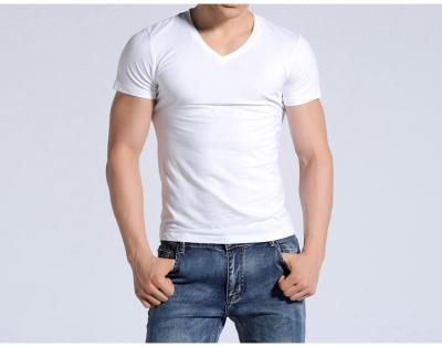 China Blank White Mens Cotton T Shirts L - XXXL Size Anti Wrinkle Featuring for sale