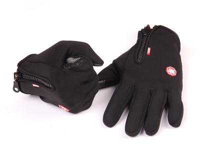 China Excellent Warmth Full Finger Workout Gloves With Freely Adjusted Zipper Design for sale