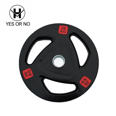 China Eco-friendly 5kg 25kg 10lb 45lb Gym Power Training Lifting Weight Barbell Hard Plate Wholesale Black for sale