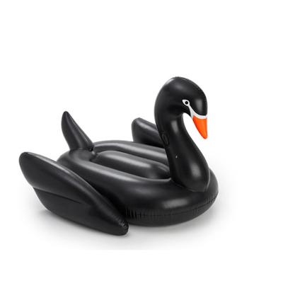 China Outdoor water fun factory manufacture black inflatable swan floats inflatable river race float for sale