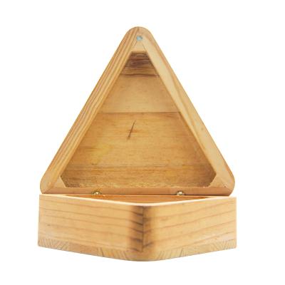 China Handmade Unfinished Triangle Jewelry Box Customized Wooden Packaging for sale