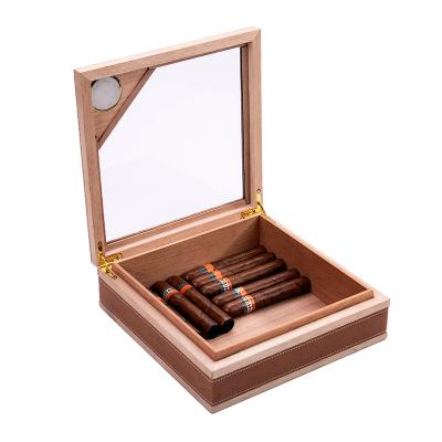 China Factory handmade wholesale custom solid moisturize wooden cigar box for sale