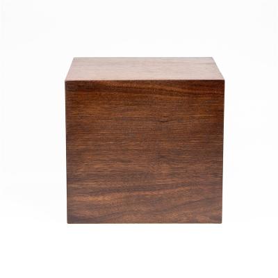 China Wholesale Handmade Simple Walnut Square Cremation Customization Wood Urn For Adult Human Ashes for sale