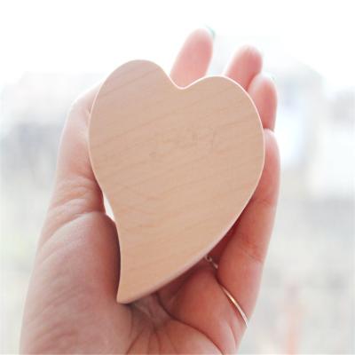 China Handmade wholesale customization natural gift and decorate unfinished jewelry heart wooden box for sale