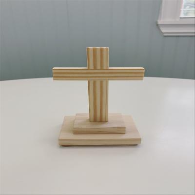 China From China Christian Catholic Craft Praying Wooden Wholesale Handmade Low Unfinished Cross Bracket for sale