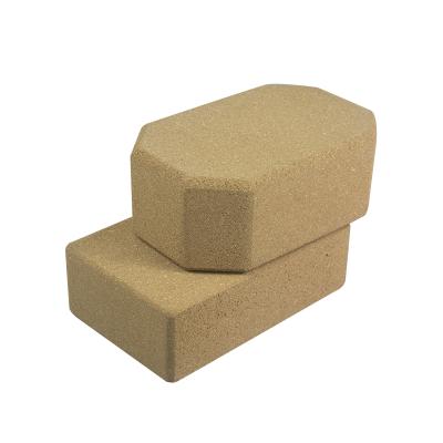 China Fitness Forming Natural Color Cork Yoga Block Customized Logo Good Quality Eco-friendly Waterproof Yoga Block Anti Slip for sale