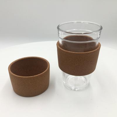 China Viable Wholesale Non-slip Cork Cup Cover Cork Cup Sleeve Heat Insulation Cork Cup Holders for sale