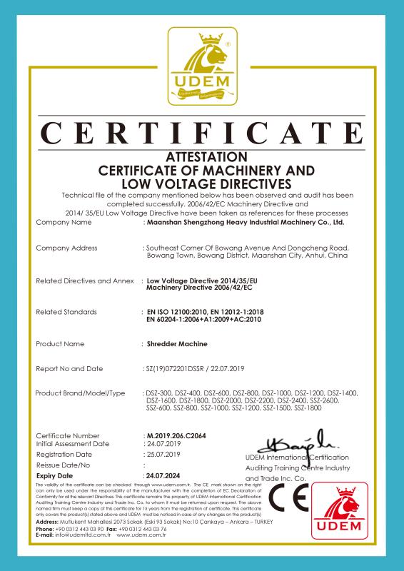 CE - Maanshan Shengzhong Heavy Industrial Machinery Co., Ltd.