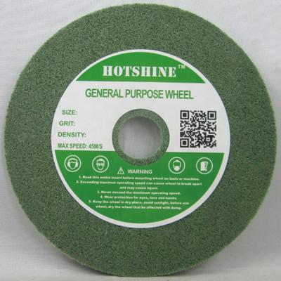 China Nylon Fiber Hotshine GP612915 Green Silicon Carbide Abrasive Grinding Wheel for sale