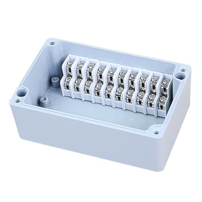 China Electric Power Control System 125*85*58mm 10P Ip66 Waterproof Cast Aluminum Cable Junction Enclosure Double Terminal Outdoor Junction Box for sale