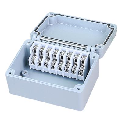 China Electric Power Control System 100*68*50mm 8P Ip66 Waterproof Cast Aluminum Cable Junction Enclosure Double Terminal Outdoor Junction Box for sale